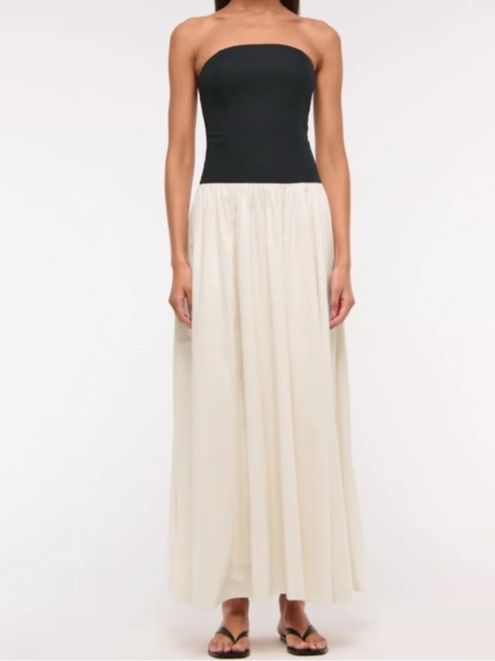 NWT Abercrombie & Fitch Strapless Drop Waist Colorblock Maxi Dress